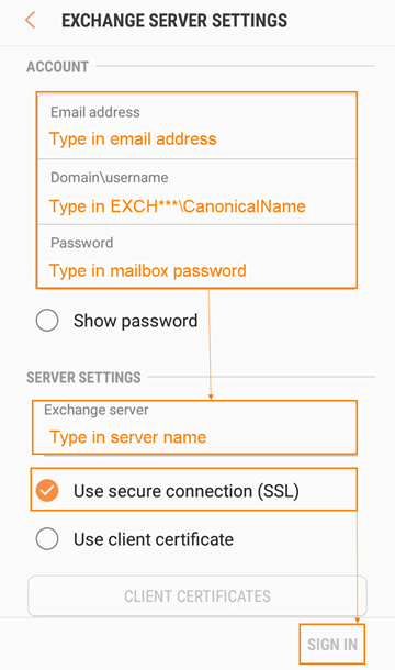 Configure my Exchange mail in Outlook for Android - Combell support