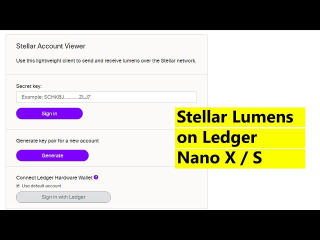 Swap Stellar with Ledger | Ledger