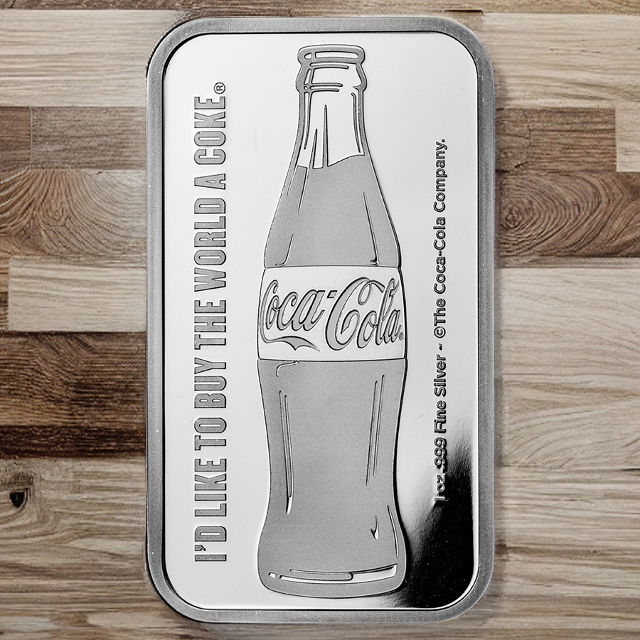 COCA COLA Bottle Cap Shape Proof 1 Oz Silver Coin 1$ Fiji 