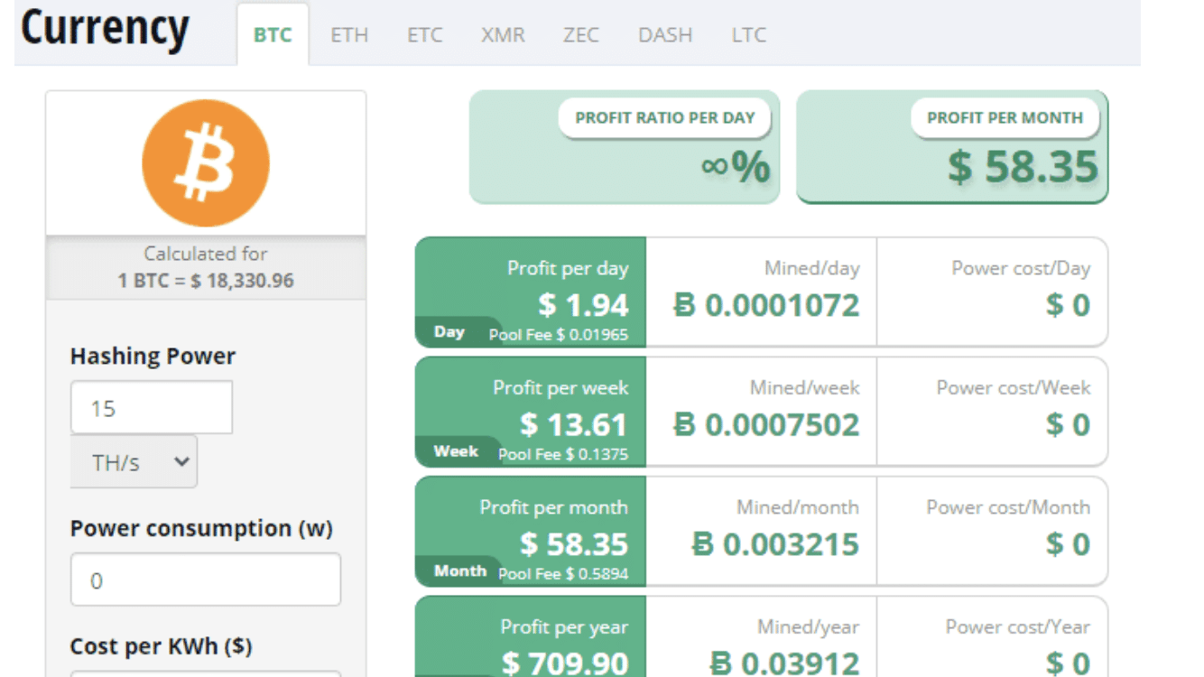 Bitcoin Mining Calculator | cryptolive.fun