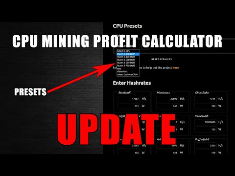 CPU Mining Calculator. What to Mine on CPU