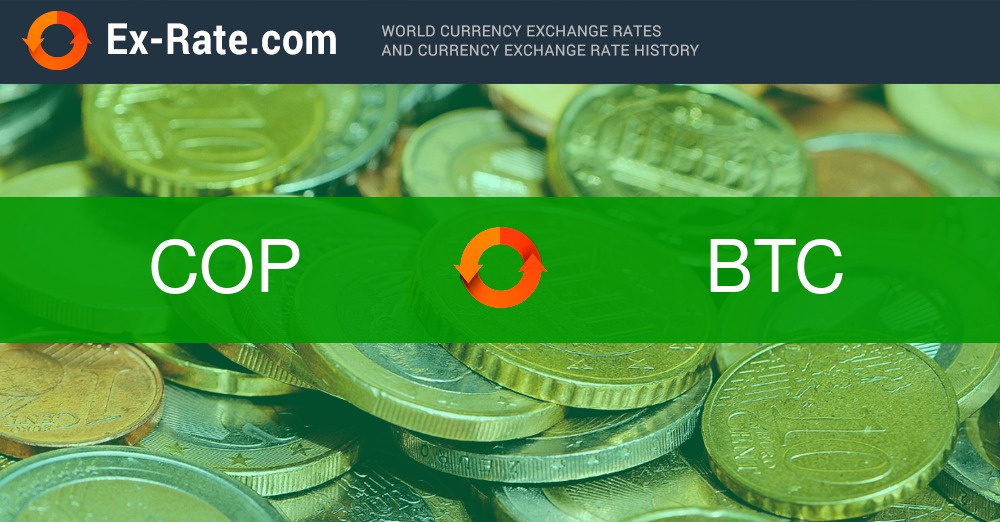 Bitcoin to Colombian Peso Exchange Rate, Convert BTC to COP