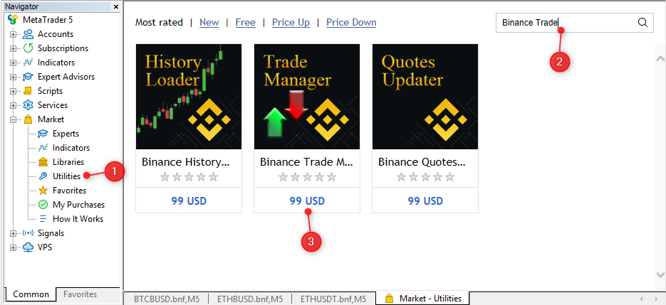 MetaTrader 5 Gateway to Binance