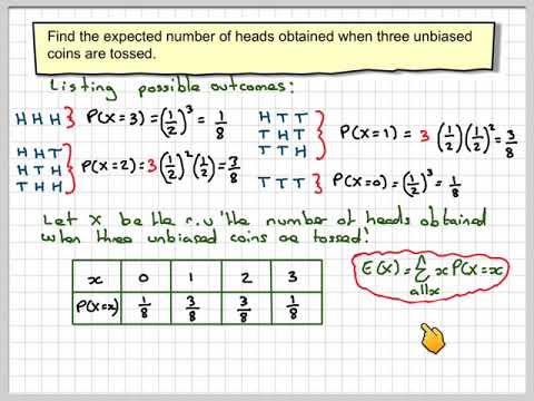 What is the expected value of a fair coin toss, where heads = 1 and tails = 0? | Socratic