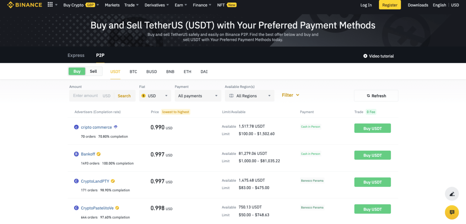 Trade Tether to USD - USDT/USD chart | cryptolive.fun