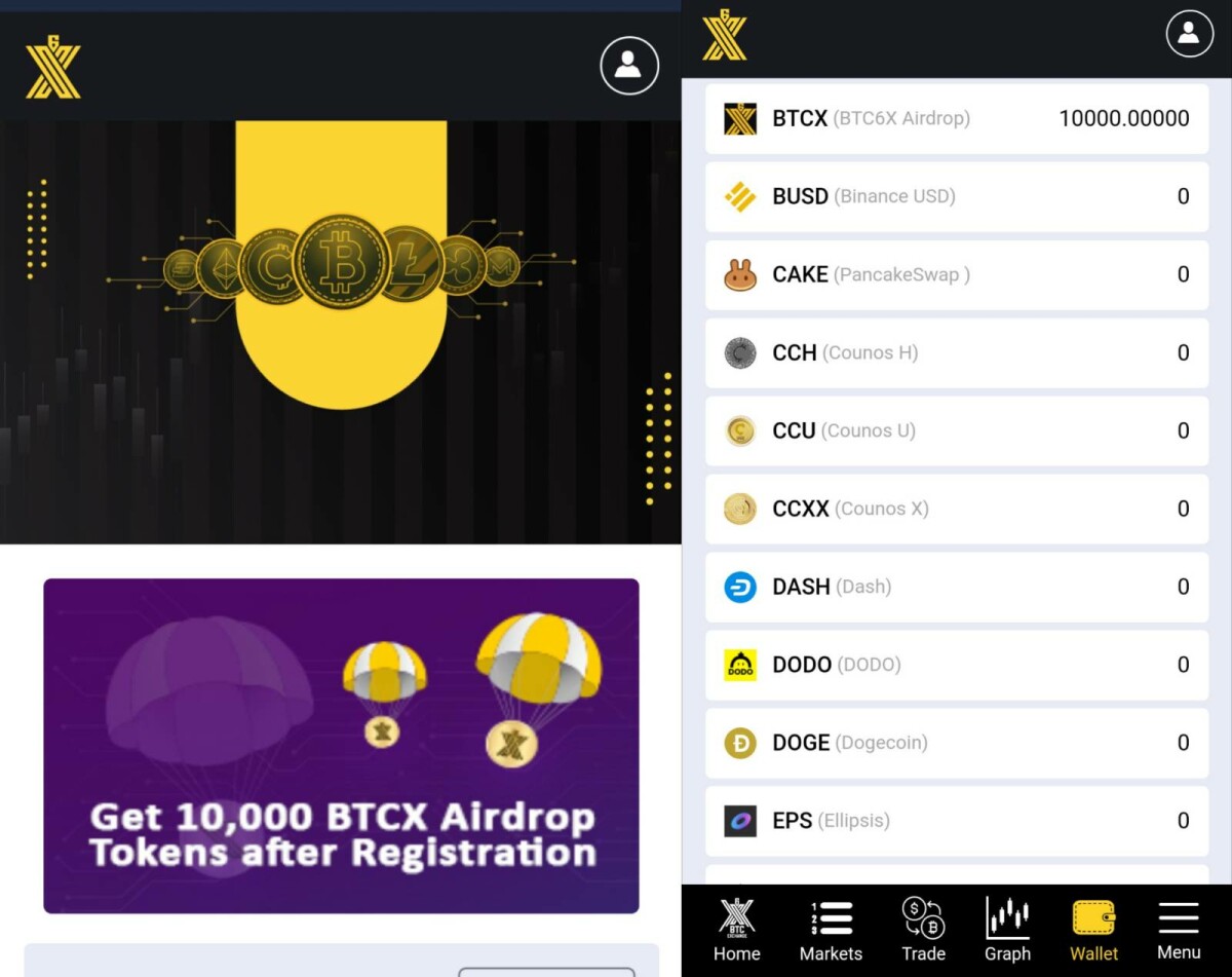 BTC6X Exchange Airdrop - Claim free $BTCX tokens with cryptolive.fun