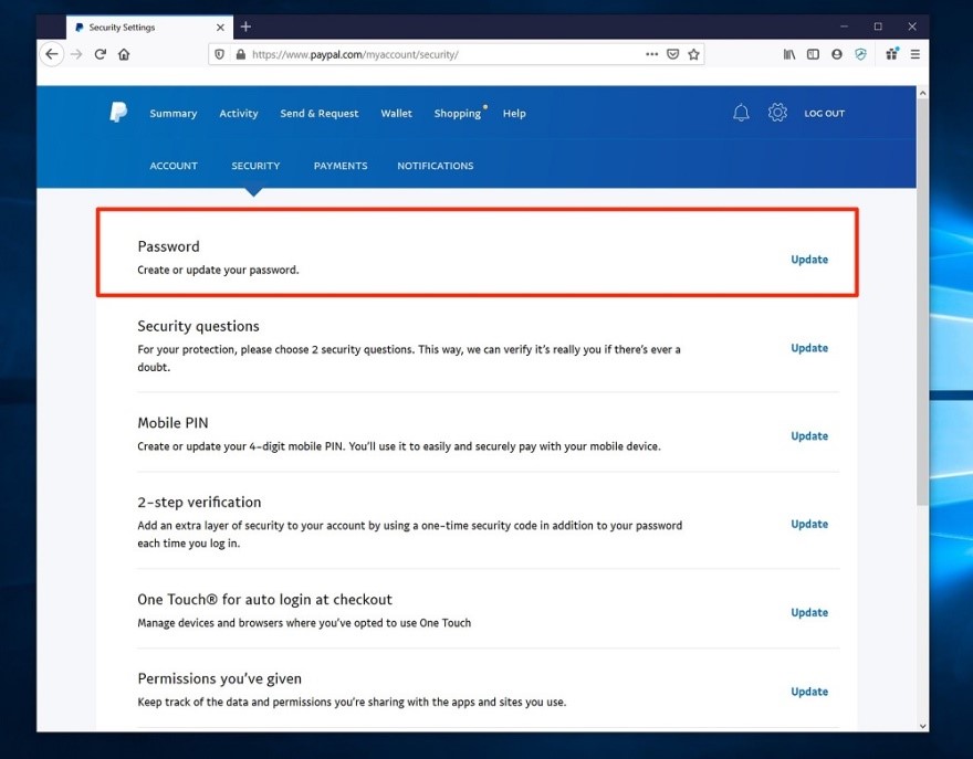 How do I change my password and security questions? | PayPal BE