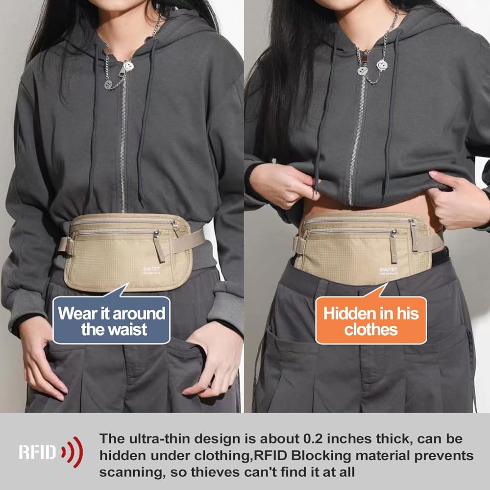 Best Deal for Money Belt - RFID Blocking Hidden Travel Wallet with 7 | Algopix