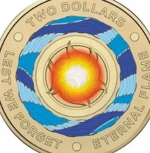 Two Dollars Anniversary of Peacekeeping (Blue), Coin from Australia - Online Coin Club