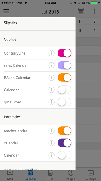 Add a shared calendar