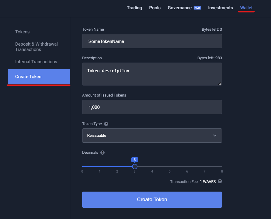 Create Waves Token - Token Creation on Waves Blockchain