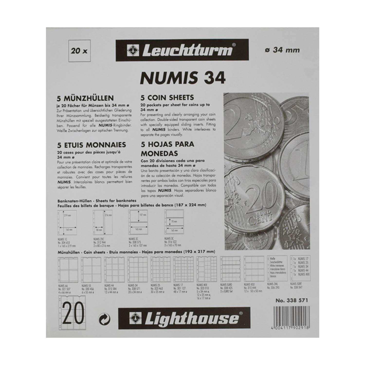 Numis Coin Wallet with 10 Coin Sheets – Thompsons Coins