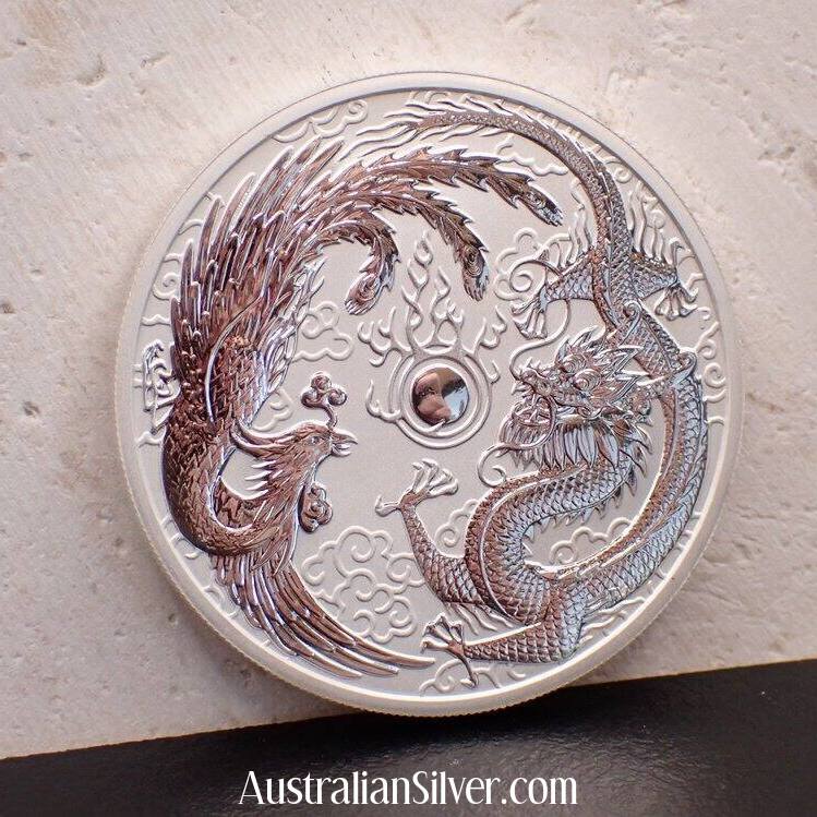 1oz $1 AUD Australian Silver Dragon & Phoenix | European Mint