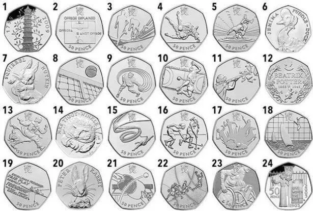 Royal Mint's rarest 50ps and other most valuable coins