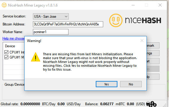 Nicehash won't benchmark my system! | cryptolive.fun