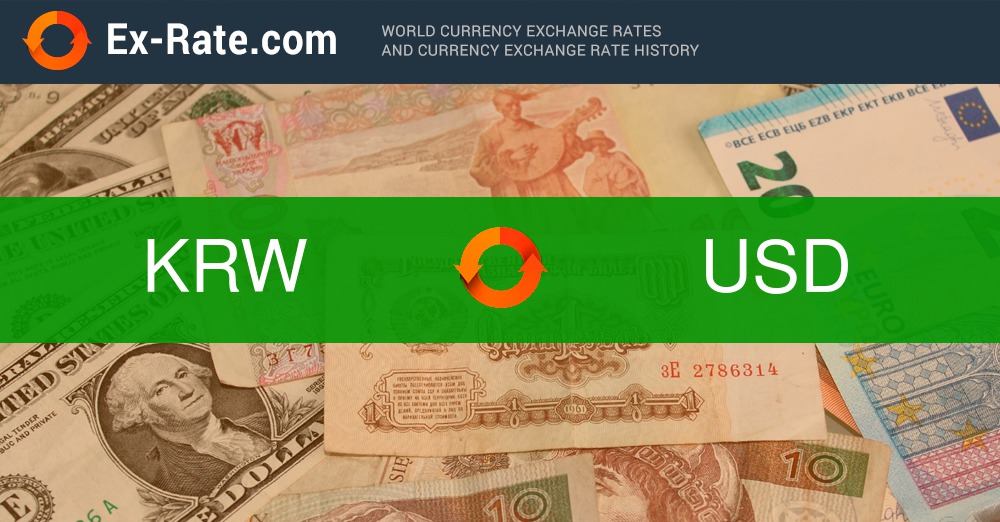 South Korean Won (KRW) to US Dollar (USD) exchange rate history