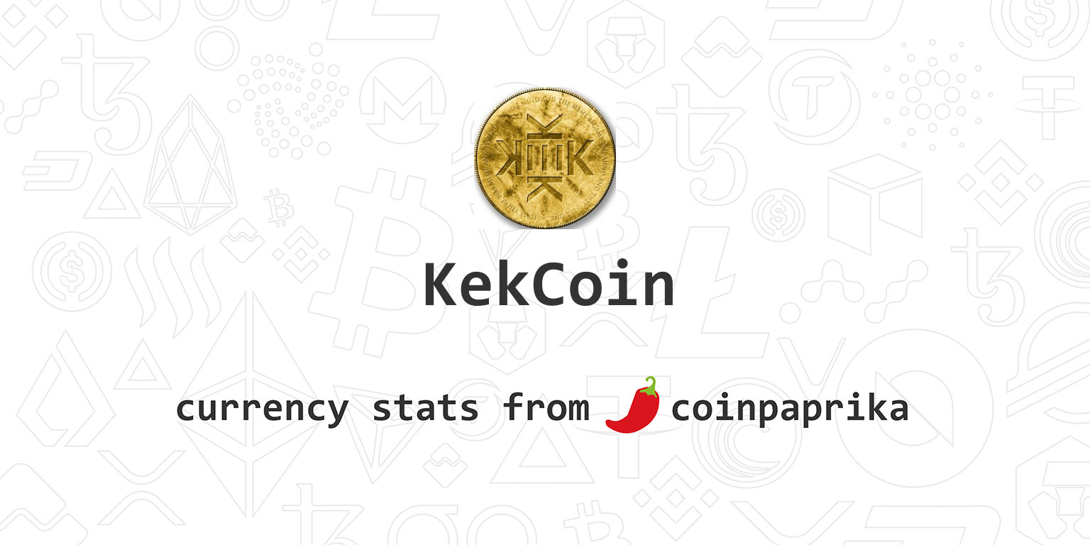 CryptoKek (KEK) live coin price, charts, markets & liquidity