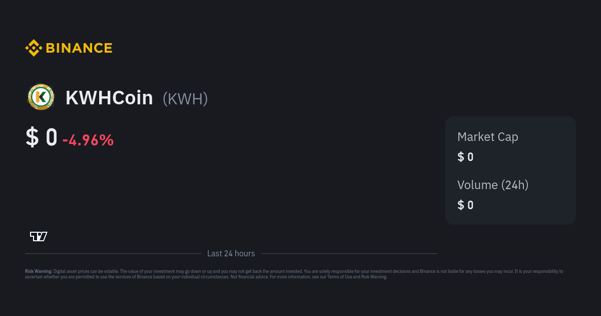 KWHCoin Price Today - KWH Coin Price Chart & Crypto Market Cap