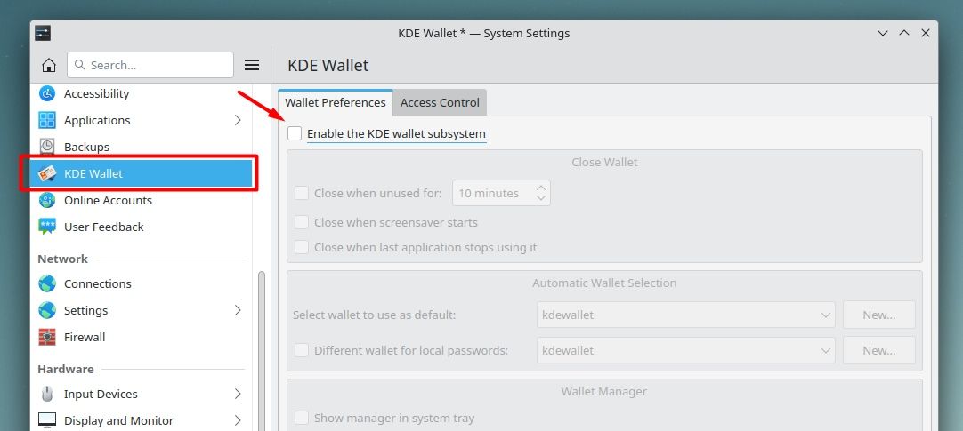 Gentoo Forums :: View topic - disabling KDE wallet service popups