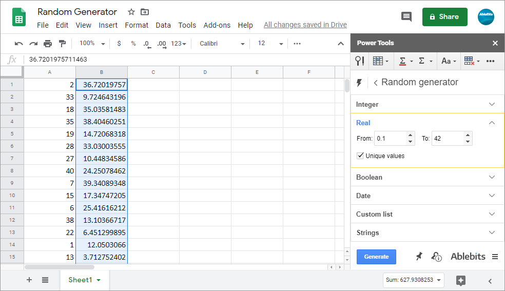 Random Numbers between | Number Generator