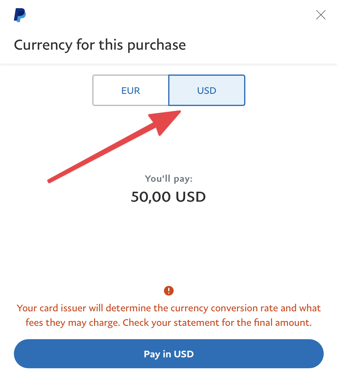 Paypal error because currency code is incorrect