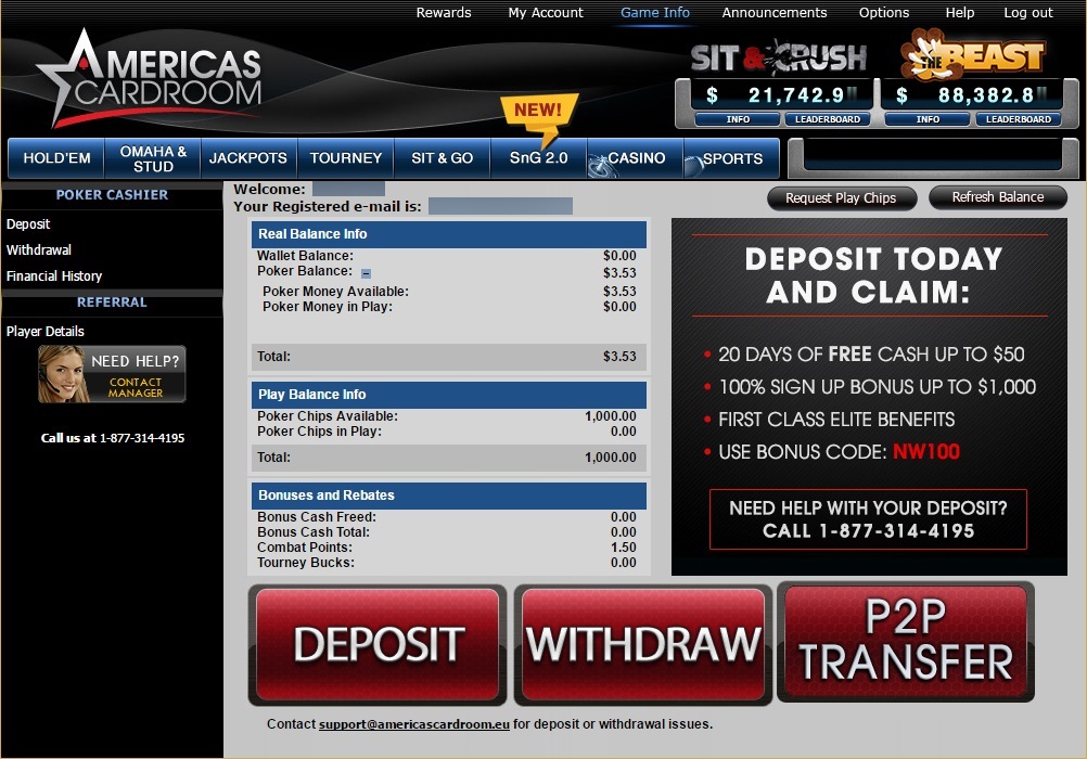 Online Poker Reload Bonus - Americas Cardroom