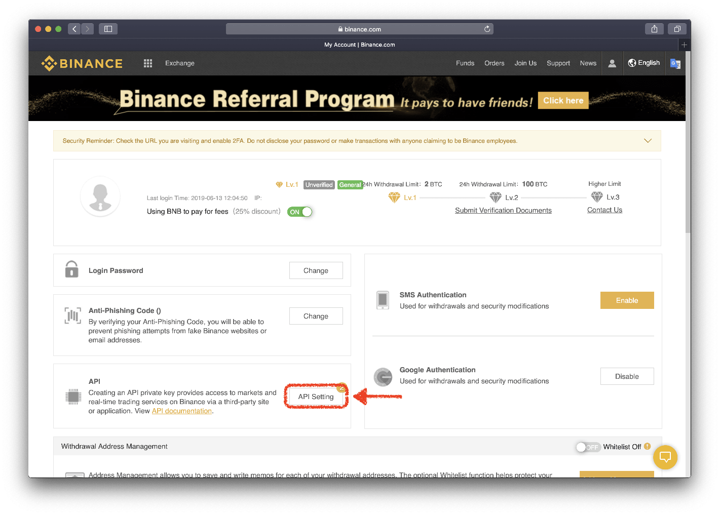 Binance US: how to create API keys | 3Commas Help Center