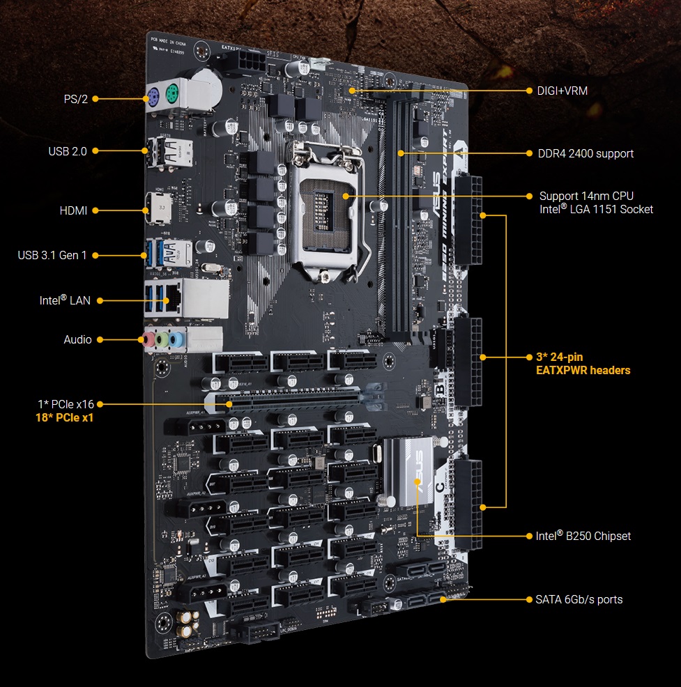 Asus B mining motherboard component issue - Badcaps