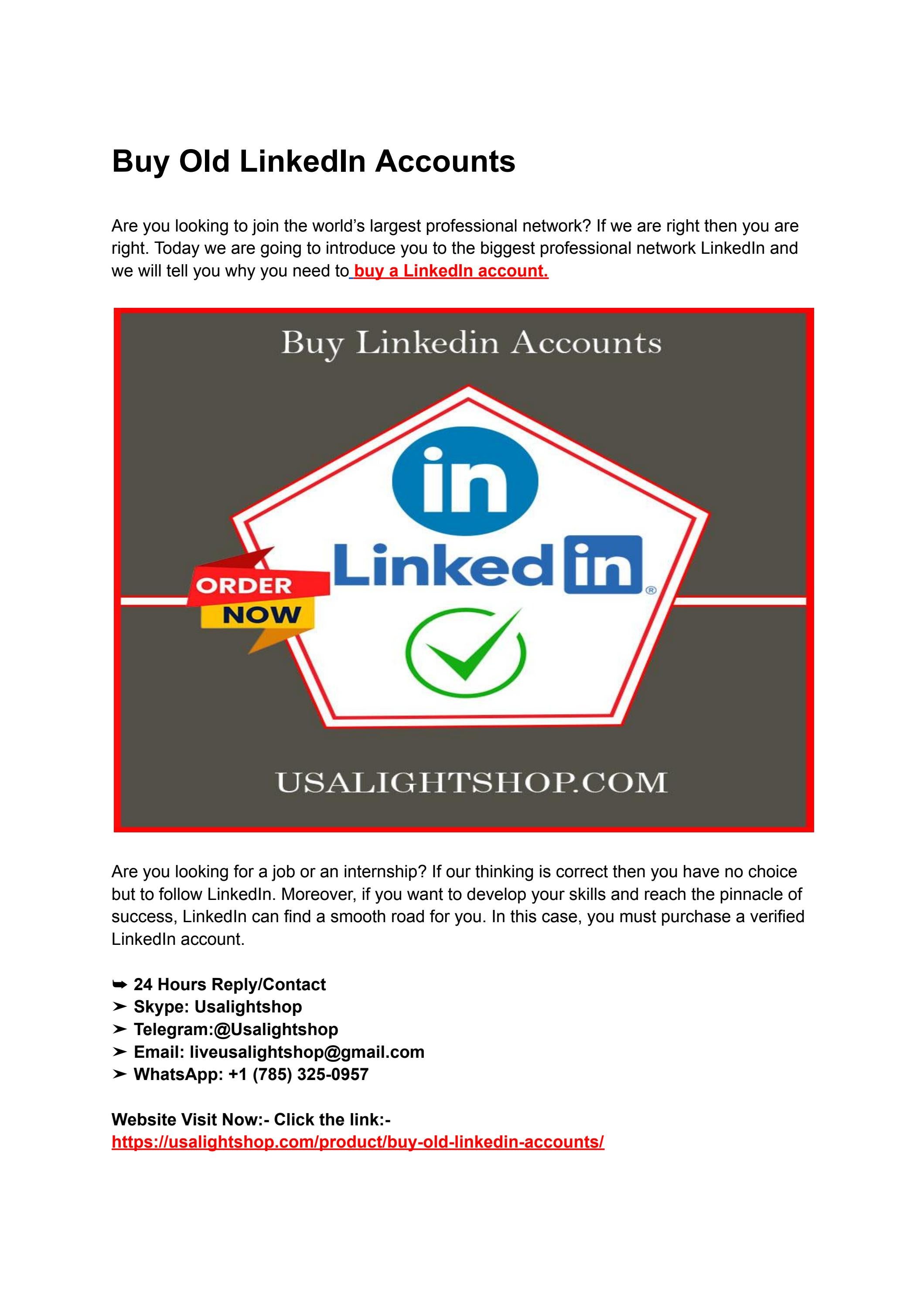 Buy Linkedin Accounts with Connections for Sale | Accounts Provider