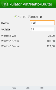 Netto or Brutto amount and VAT calculator online for international operations.