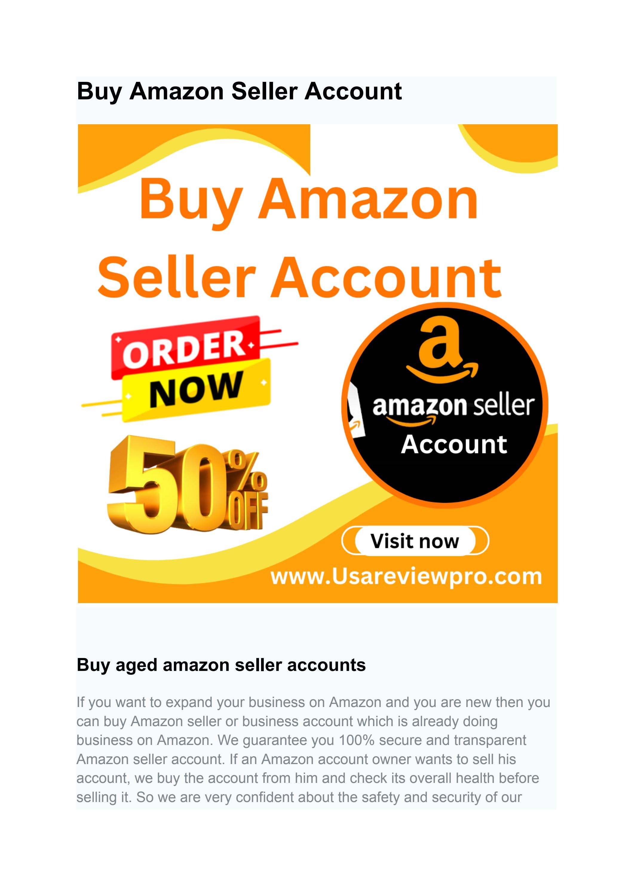 Buy Amazon Accounts% Real & Active (Old, Aged, PVA)