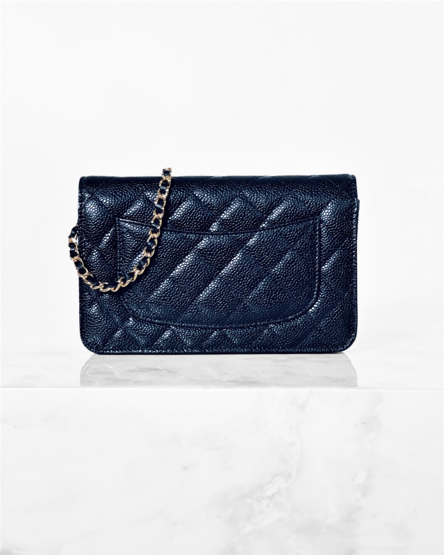 tas sling-bag Chanel WOC Wallet On Chain Navy Caviar #22 GHW | Tinkerlust