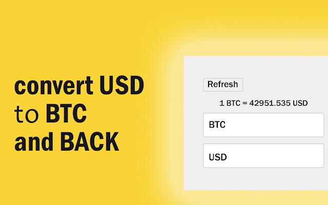 Bitcoin to US Dollar or convert BTC to USD