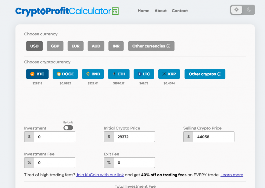 Crypto Profit Calculator [FREE] Online Tool