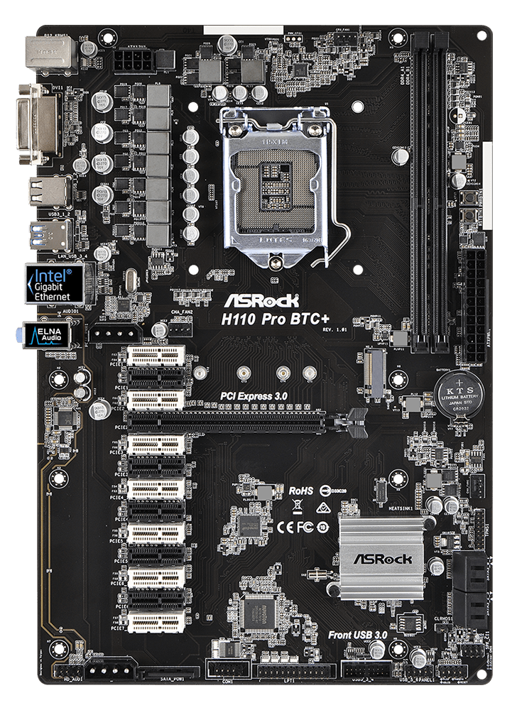 ASRock H Pro BTC+ 13GPU Support Motherboard - Aliteq