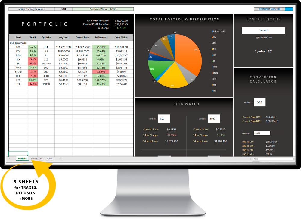 Create an Excel Crypto Portfolio Tracker - The Excel Club