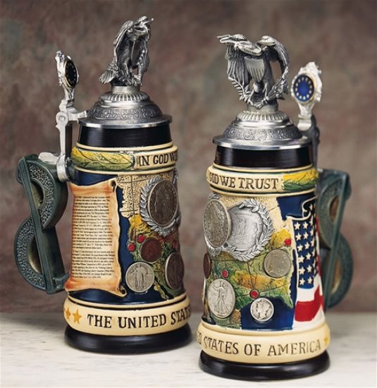 The Cottage Shop - German US Coins Beer Stein