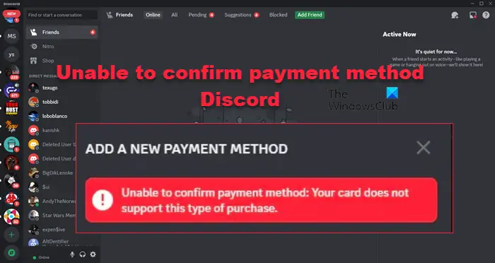 Fix Unable to Confirm Payment Method Discord Nitro []