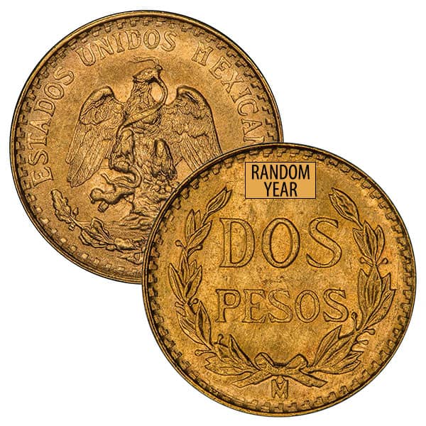 Buy 2 Peso Mexican Gold Coin - Varied Year - Guidance Corporation