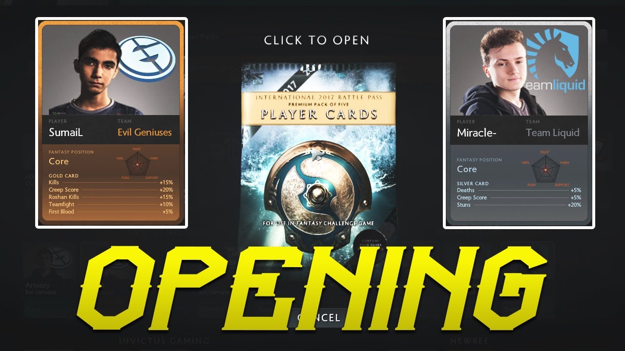 Dota 2 - Player Cards and Fantasy Challenge - Steam News