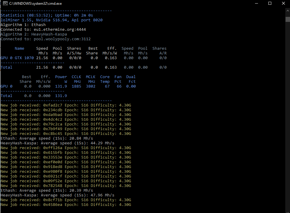 ETH Ethereum with KAS Kaspa mining profit calculator - WhatToMine