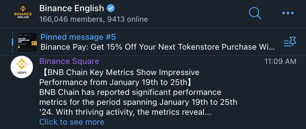 Binance Announcements - TELEGRAM CHANNELS