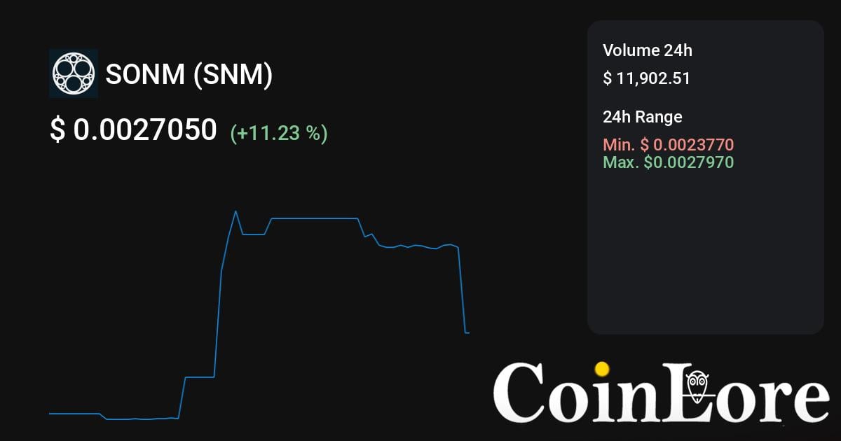 SONM (BEP) price today, SNM to USD live price, marketcap and chart | CoinMarketCap