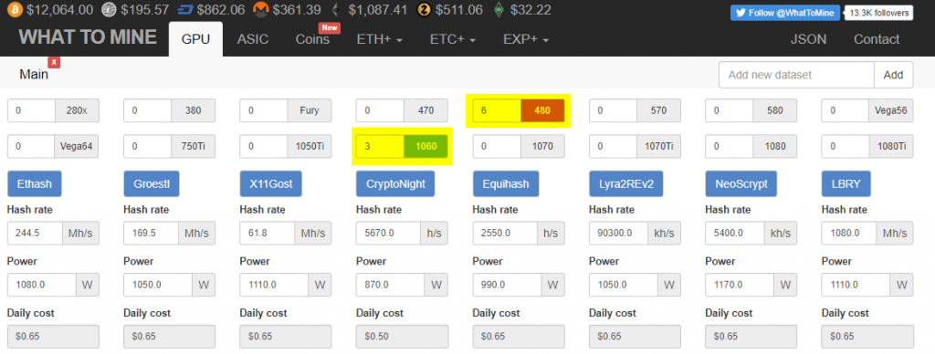 GPU Mining Calculator. What to Mine on GPU