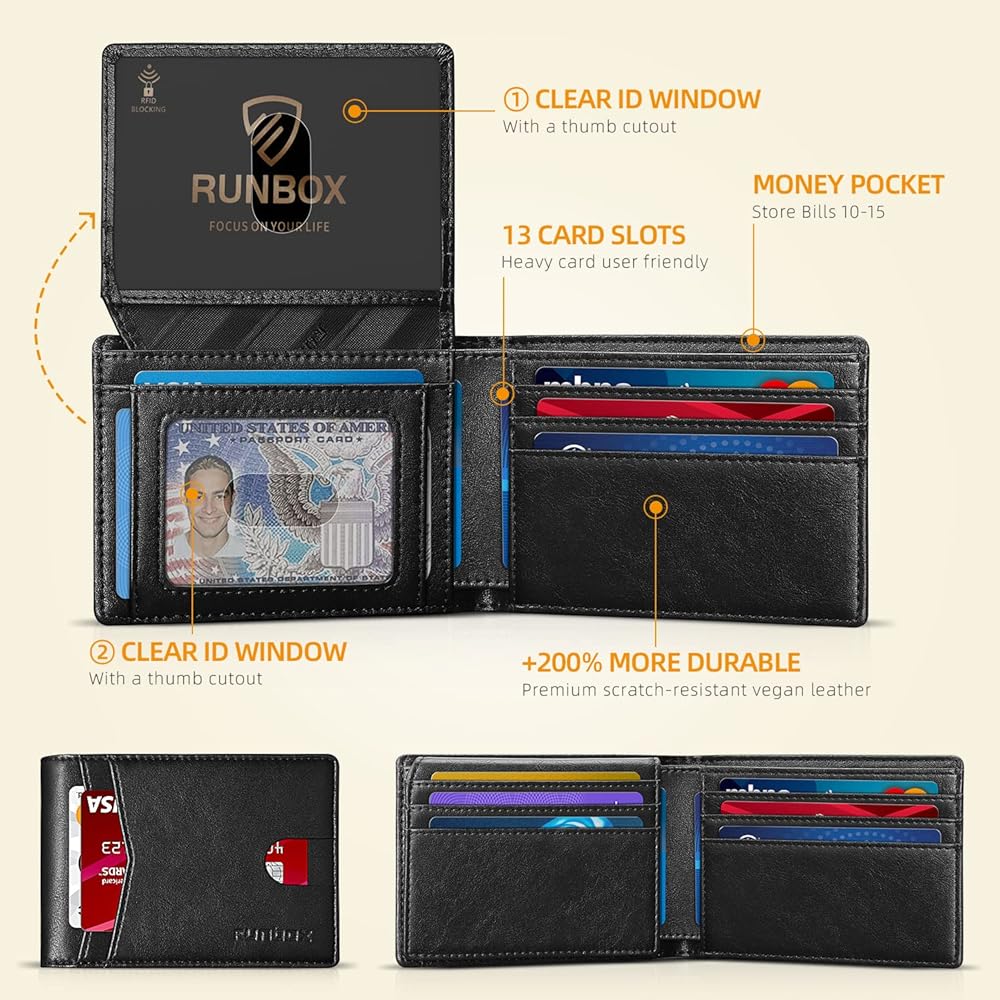 Executive I.D. Wallet | Men's Leather Bifold Wallet | Bosca