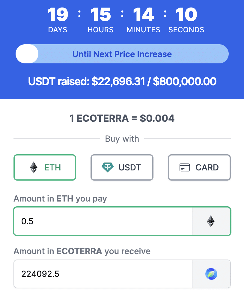 Top Ecoterra (ECOTERRA) Wallets | CoinCarp