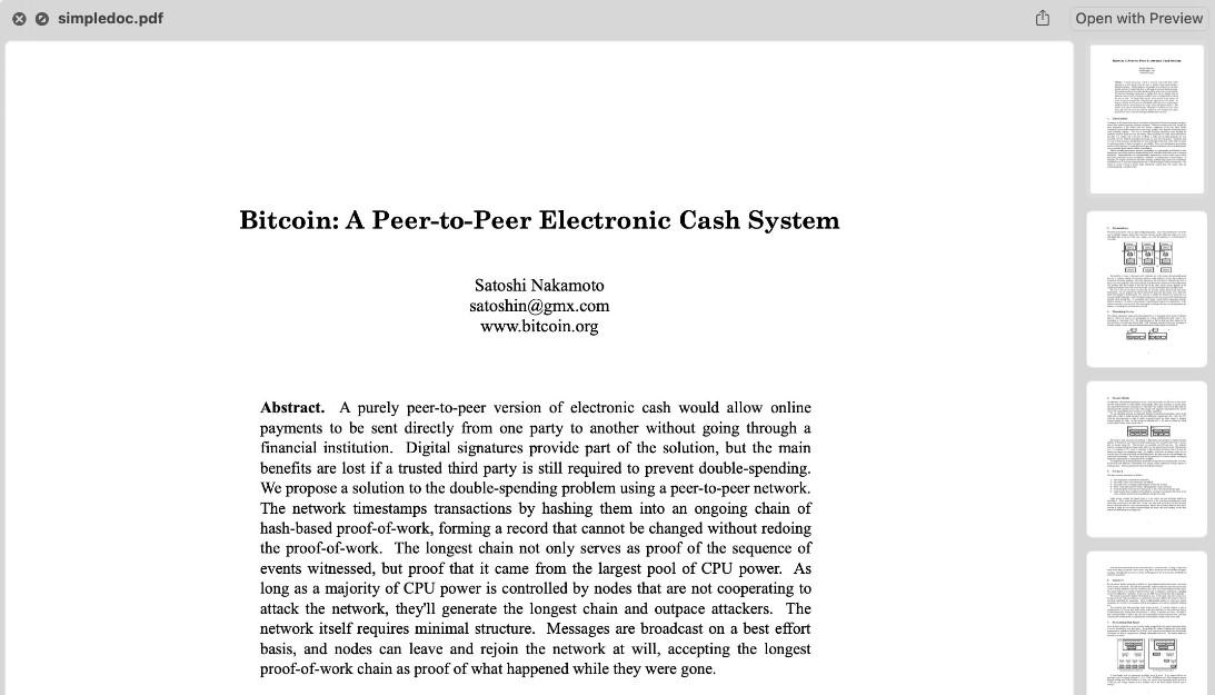 Bitcoin Whitepaper – Satoshi Nakamoto