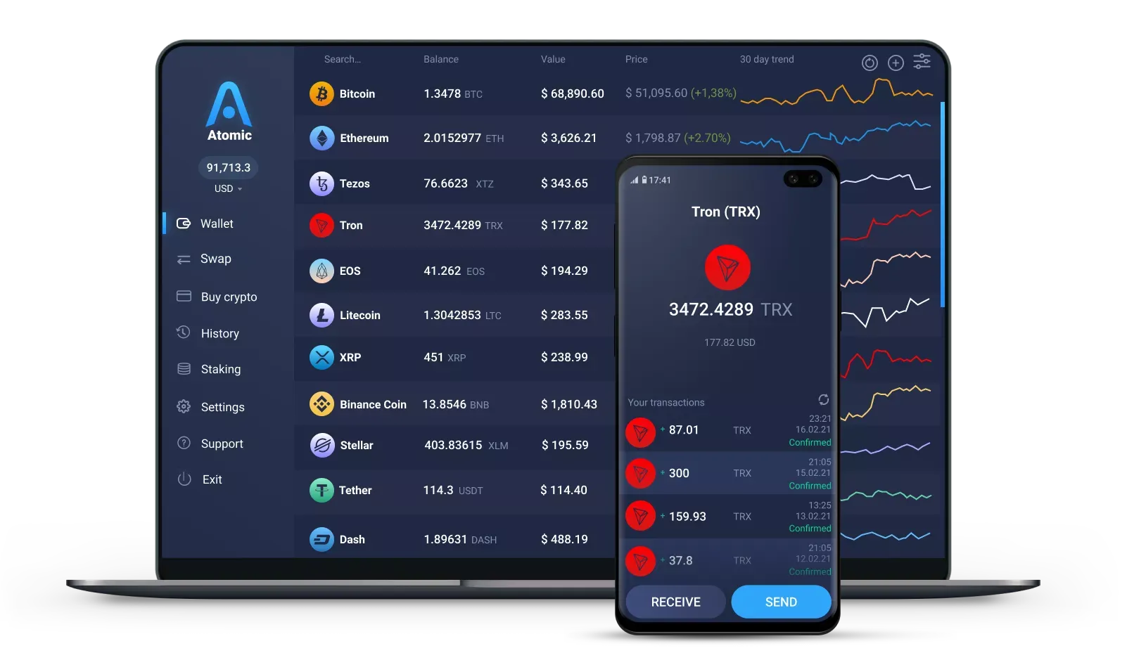 TRON (TRX) Free Crypto Wallet App, Create TRON (TRX) Address