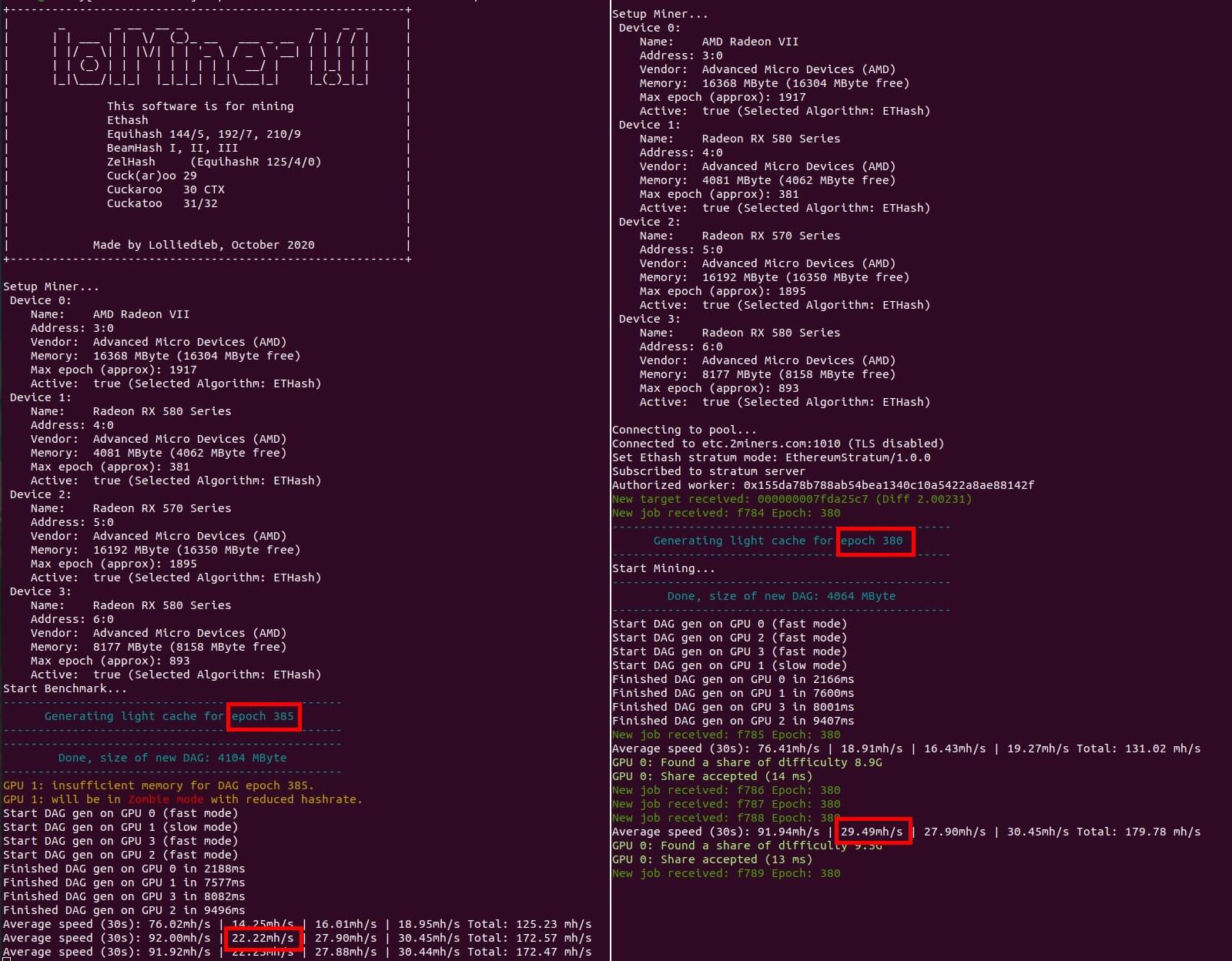 TeamRedMiner - mining on the Cuckatoo31 algorithm using AMD video cards