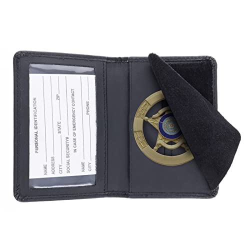 Leather Universal Law Enforcement Bifold Badge Holder Wallet Case - Ro – Marshalwallet